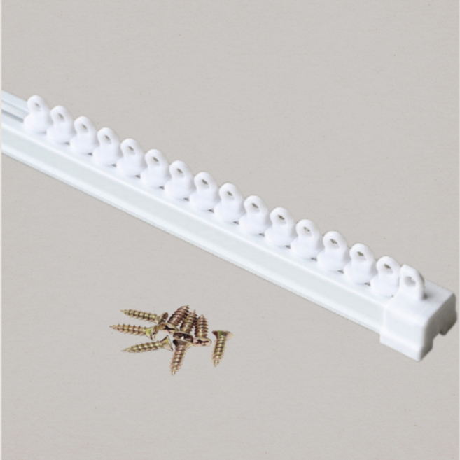 커블 길이조절 저소음 전착 커튼레일, 화이트