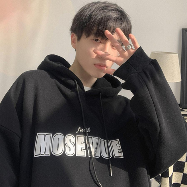 간절기 단체 후드티 남자 여자 기모 모자 긴팔 티셔츠