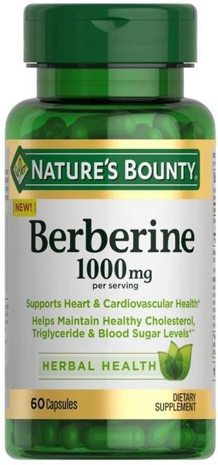 네이처스바운티 베르베린 Berberine HCL 1000mg 캡슐, 성인남녀공용, 알약/캡슐, 60정, 1개 - 쿠팡