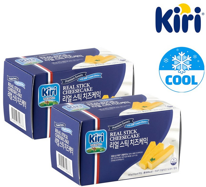 끼리 리얼스틱 치즈케익 플레인 30g 6입 2BOX, 2박스, 180g