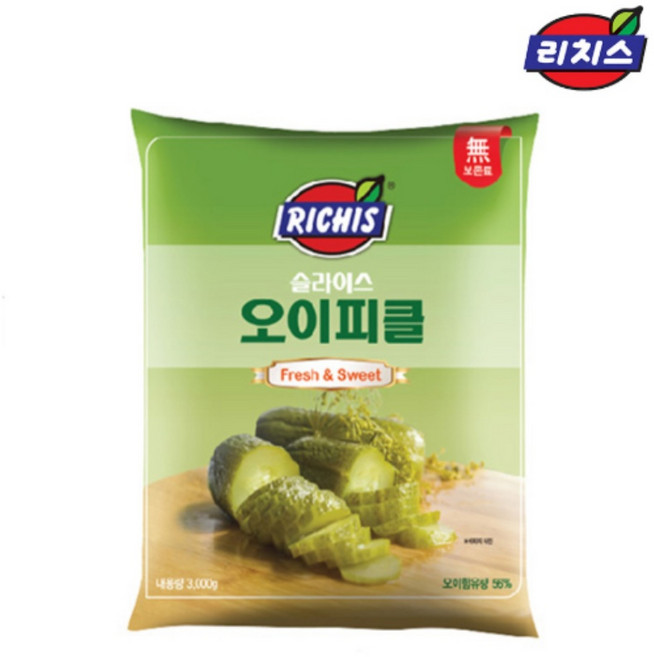 리치스 슬라이스 오이피클, 4개, 3kg