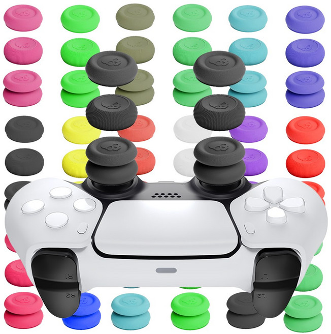 닌텐도스위치 프로콘2 스틱커버 스컬앤코 썸그립 PS5 듀얼센스 엑박패드 호환, 스컬앤코 썸그립(PS/XBOX), 블랙, 1개