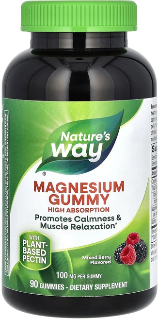 Nature's Way 마그네슘 구미젤리 믹스 베리 100mg 구미젤리 90개, NaturesWay마그네슘구미젤리믹스베리100mg구미젤, 1개, 90정 - 쿠팡