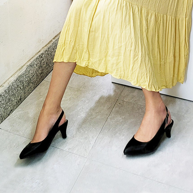 위드스텝스 여자구두 스틸레토 슬링백 여성샌들 미들힐 5cm RK