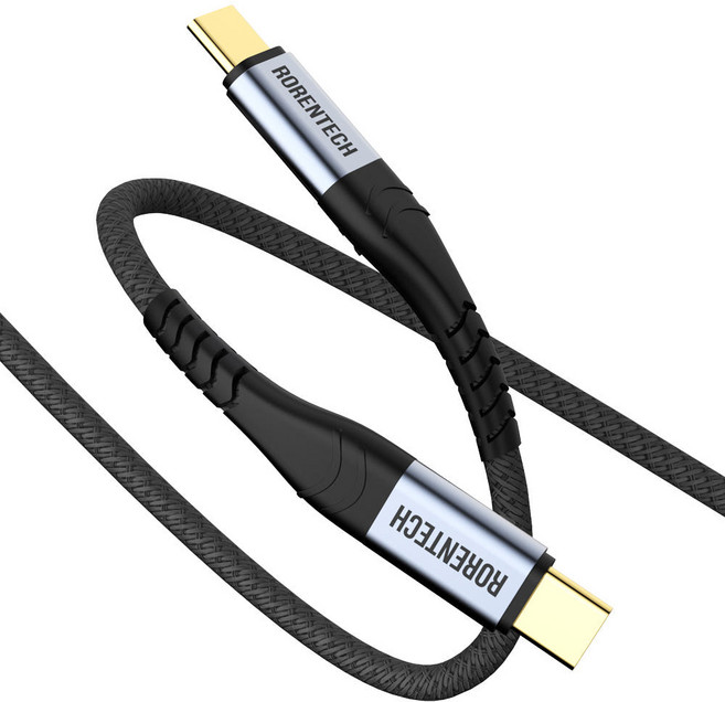 로랜텍 C to C PD USB 3.1 gen2 고속충전 케이블 100W 1.2m, 1개, 혼합색상