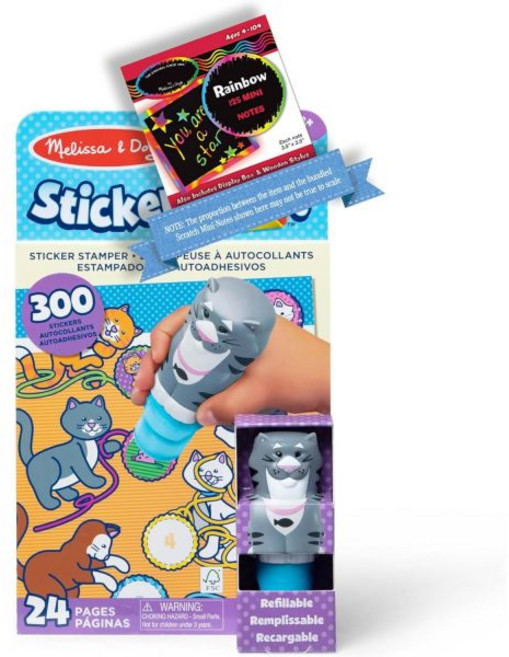 Melissa & Doug 멜리사 앤 더그 스티커 와우 고양이 활동 패드 스탬퍼 번들 1 테마 호환 M&D 스크래치 펀 미니패드 50235