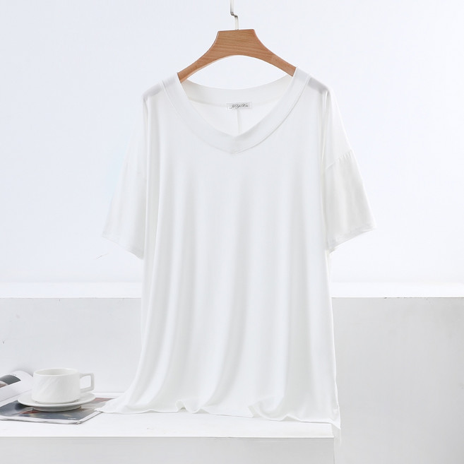 여성 빅사이즈 모달 브이넥 반팔 티셔츠 9color WXG-2119