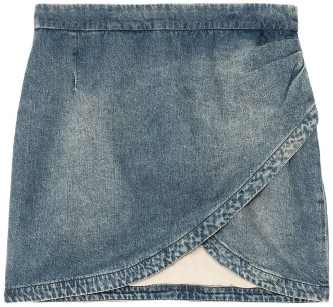 쟈딕앤볼테르 데님 랩 스타일 미니 스커트