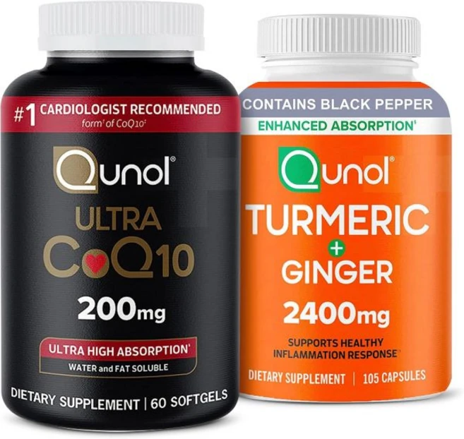 강황 살균 치매 Qunol CoQ10 200mg 소프트젤 초고성 2개월 공급 블랙 페퍼와 진저가 포함된 60개 + 커큐민 95% 커큐미노이드가 2400mg 추출물 105개, 강황 살균 치매 Qunol CoQ10 200mg 소프트, 1개 - 쿠팡