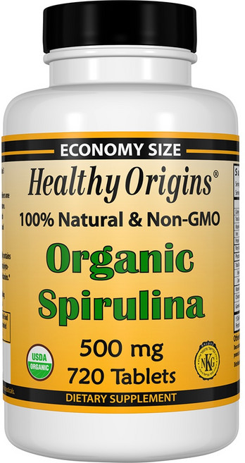 Healthy Origins 螺旋藻無麩質無糖錠 500mg, 720顆, 1罐