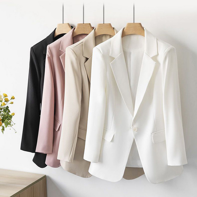 여성 미니멀 슬림핏 정장 자켓 빅사이즈 봄 가을 세련된 디자인 캐주얼 오피스룩 블레이저 면접 아우터