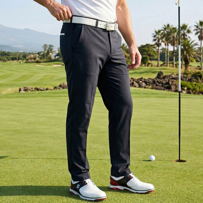 남자 데일리 스판 골프 바지 편안한 허리 밴딩 봄 여름 라운딩 팬츠