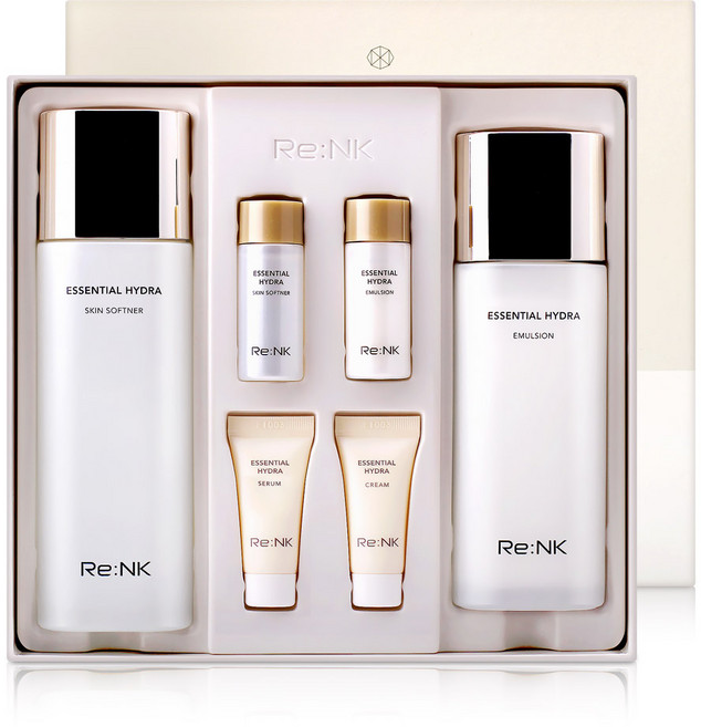 리엔케이 리엔케이 에센셜 하이드라 스킨케어 2종 기획세트 여성 스킨 로션 속건조 고보습 수분 촉촉한 기초 화장품 선물, 1세트