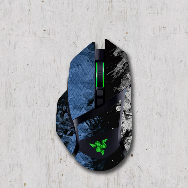 라나야 레이저 바실리스크 V3 Pro 마우스 그립테이프, 1개, 블루 블랙