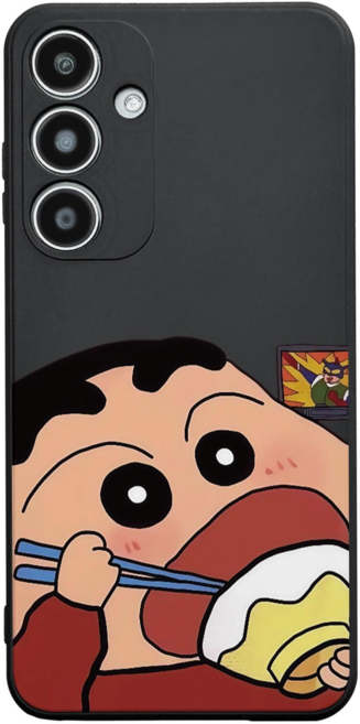 엄청 빨리 먹는 짱구는 못말려 블랙 실리콘 케이스