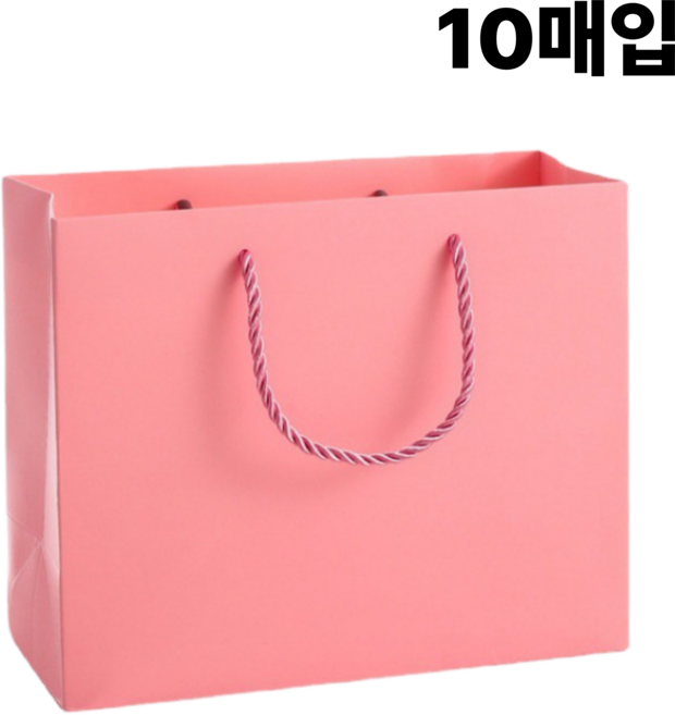 선물용 종이쇼핑백, 10개, 핑크