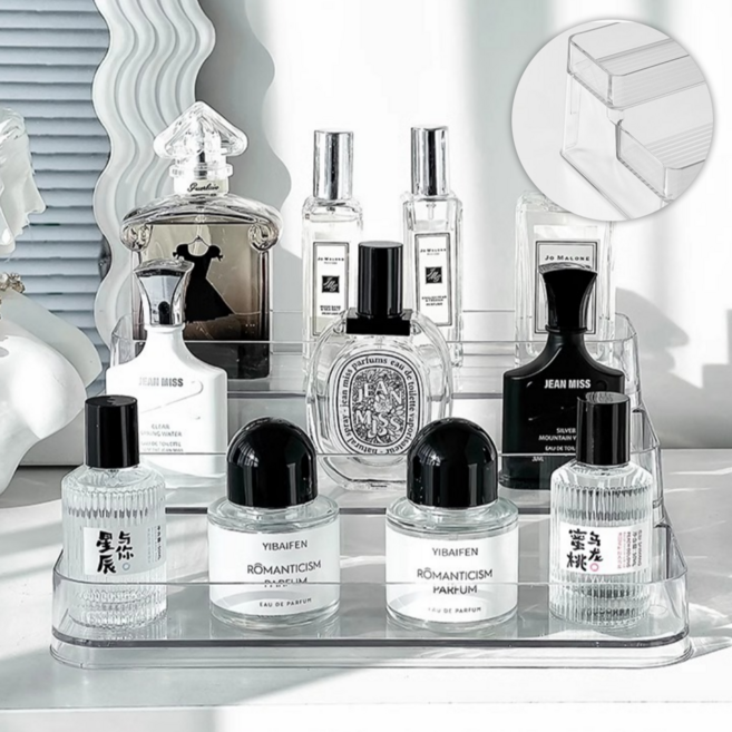 살림마루 3단 아크릴 진열대 향수 화장품 정리대, 3단 진열대 1개