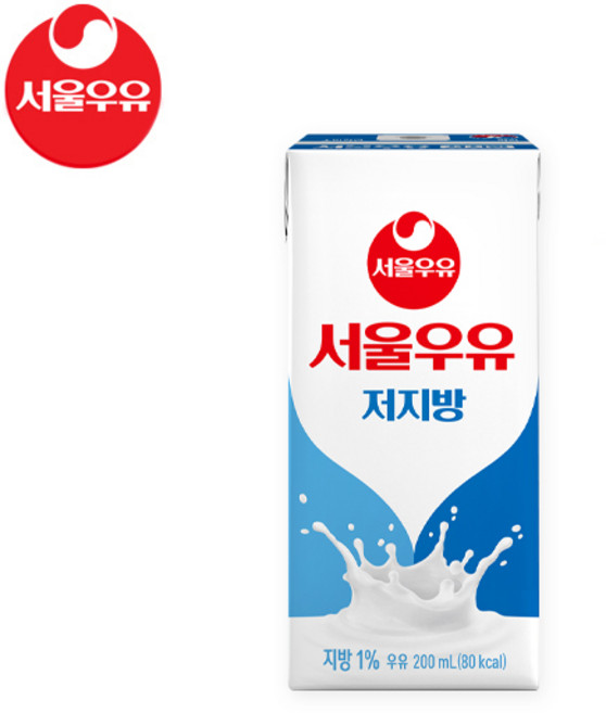 서울우유 저지방 멸균 우유, 200ml, 24개