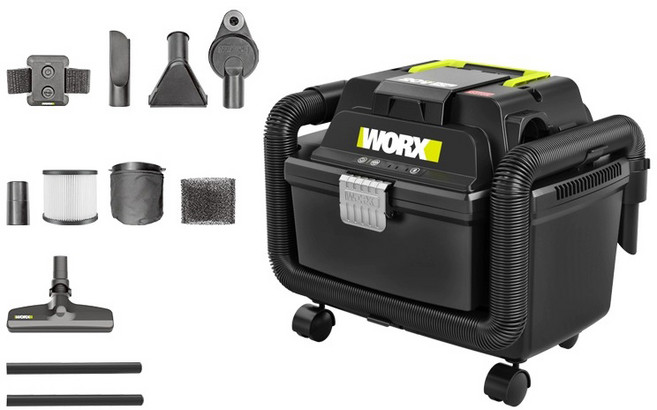 威克士 worx WU037 乾濕兩用吸塵器 裝修裝潢 工業用 WU036升級, 1個, 空機+配件+贈品