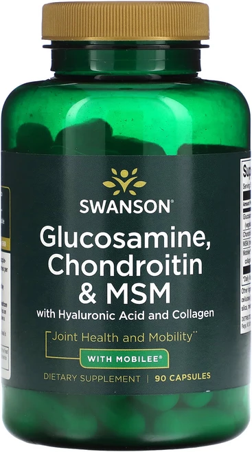 Swanson 글루코사민 콘드로이틴 및 MSM 히알루론산 및 콜라겐 함유 캡슐 90정, Swanson 글루코사민 콘드로이..., 1개 - 쿠팡