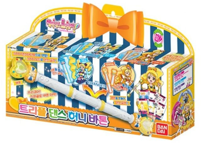 반다이 프리큐어 트리플 댄스 허니 바톤푸른플러스