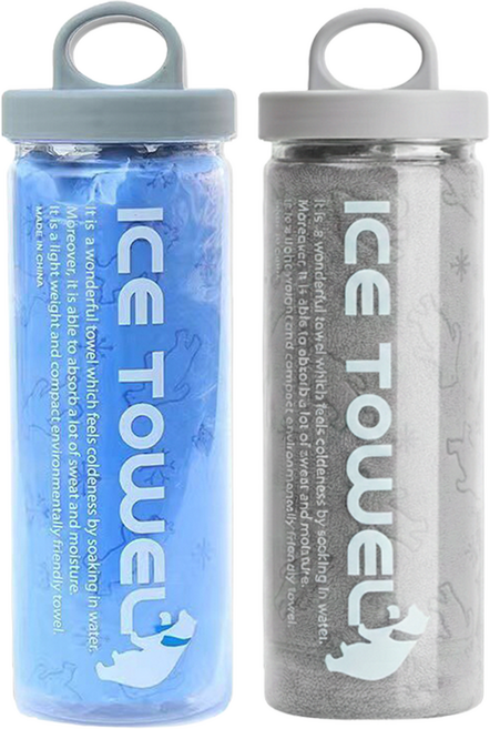 아킴 곰돌이 아쿠아 습식타월 대형 2종 + 보관케이스 2종 세트 85 x 33 cm, 1세트, 블루그레이