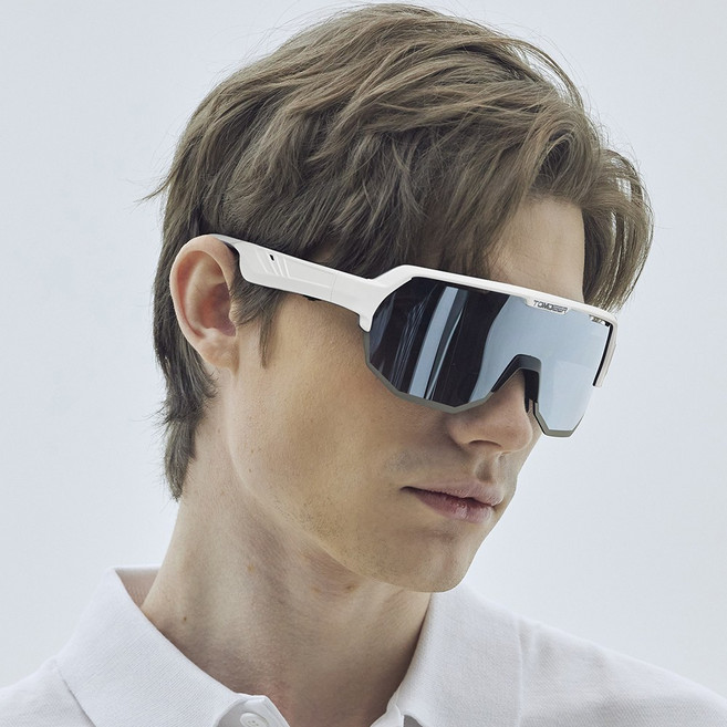 톰디어 블루투스 변색 스포츠 자전거 등산 낚시 고글 선글라스, 블루투스 고글, 화이트 프레임, 1개