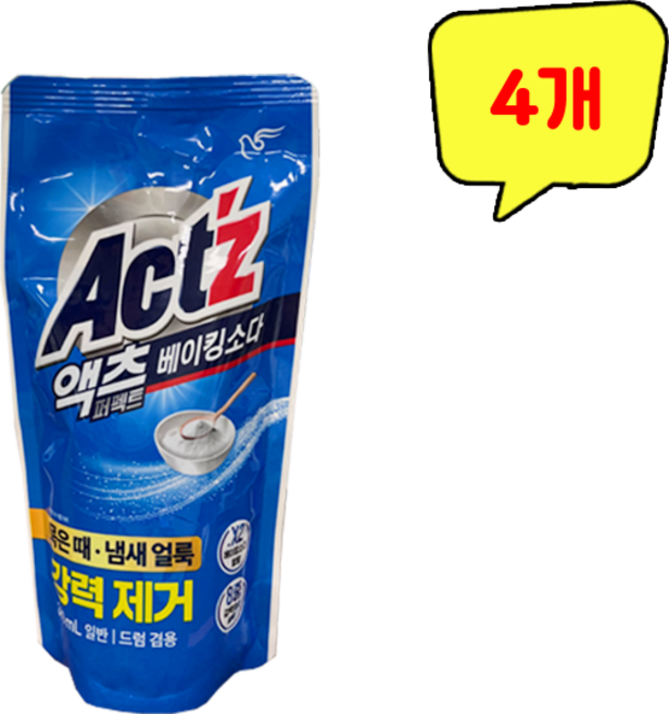 피죤 액츠 퍼펙트 베이킹소다 액상세제 리필, 300ml, 4개