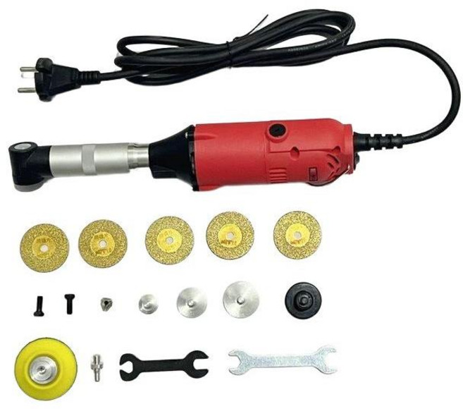 타일 줄눈 제거기 전기 90도 코너 연마 그라인더 속도조절, 전기 속도조절 엘보우 슬라이싱 세트 1, 1