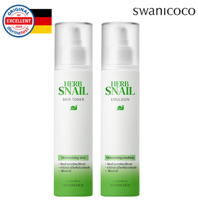 스와니코코 허브 스네일 스킨토너 + 에멀젼 세트, 1세트