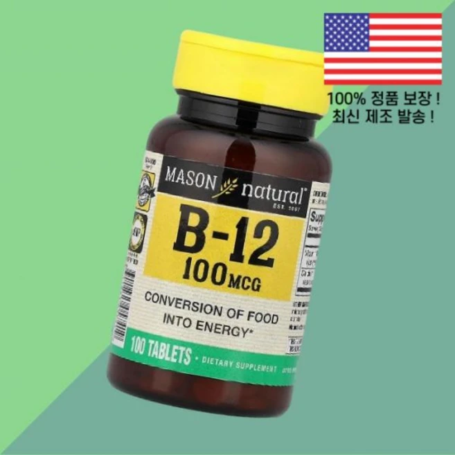 메이슨 내추럴 비타민B 비타민비 비타민B군 12 100정 Mason Natural Vitamin B 100 Tablets, 1 - 쿠팡