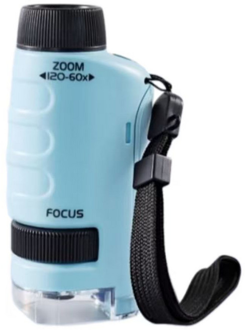 便攜式兒童顯微鏡 ZOOM 40-60x, 1個, 便攜式兒童顯微鏡（專業級藍色）