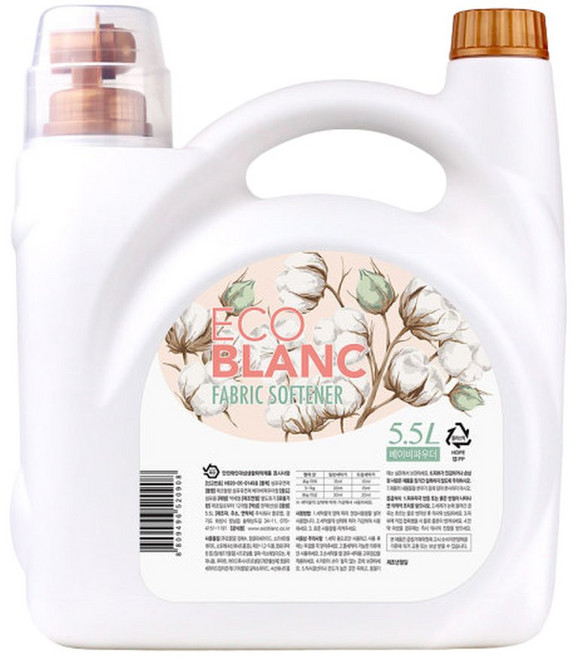 에코블랑 퍼퓸 섬유유연제 베이비파우더 5.5L 대용량, 1개
