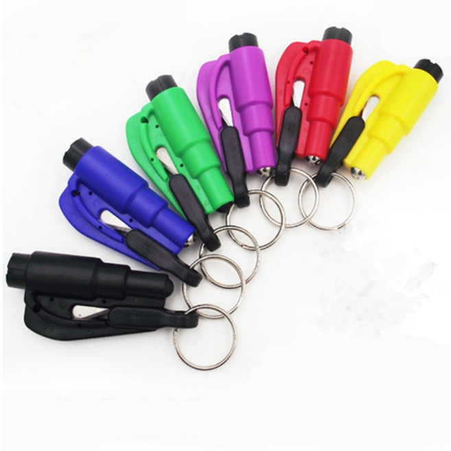 차량용 미니 비상망치 자동차 안전용품 안전벨트 커터, 옐로우, 1개