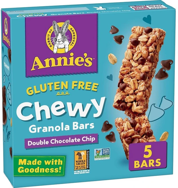 Annie’s 글루텐 프리 츄이 그래놀라 바 더블 초콜릿 칩, 139g, 2개 - 쿠팡