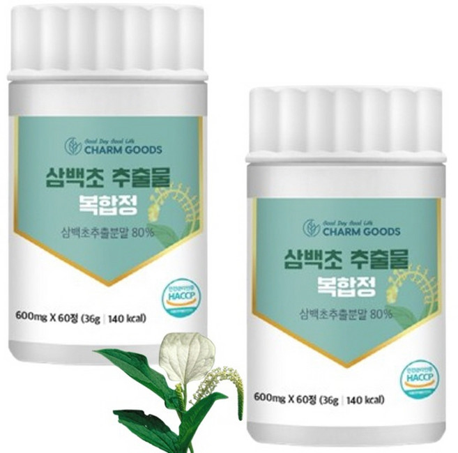 삼백초 추출물 복합정 플라보노이드 콜레스테롤 면역력 항염 피부건강, 2개, 60정