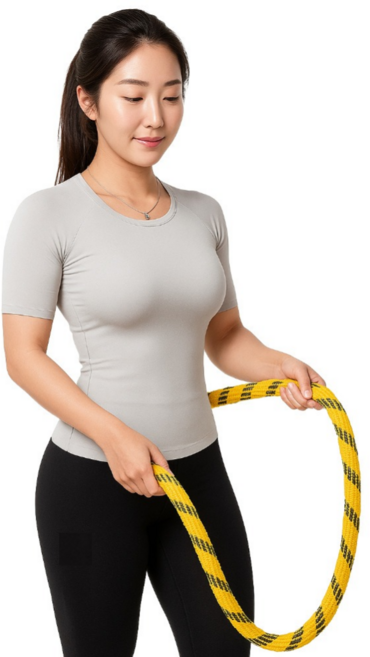 초이세 스프링 고탄성 뱃살 다이어트 훌라후프, 옐로우, 1개, 1.5kg