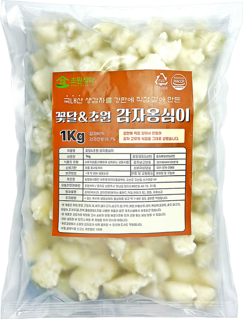 초원식탁 국산 생감자를 갈아 만든 쫄깃 담백 강원도 전통 감자옹심이, 1kg, 1개