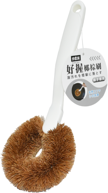 多麼潔 好握椰棕刷 輕鬆刷洗不易刮傷鍋具, 圖片色, 1個