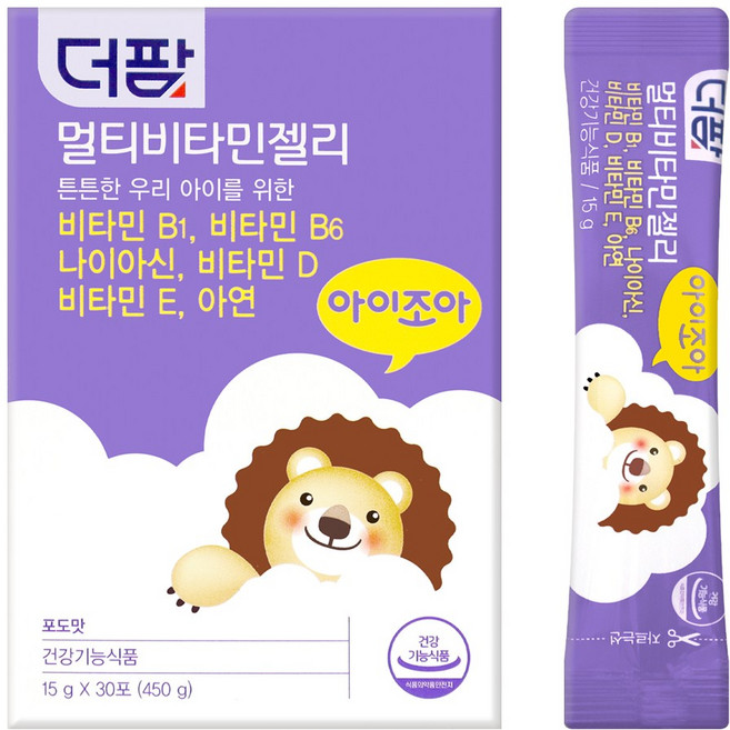 [약국전용] 더팜 멀티비타민 젤리 30포 x 1통 1개월분 포도맛 스틱젤리, 30개, 15g