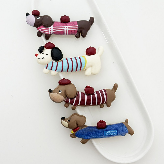 미다미 [4개세트] 쁘띠시오 포인트 강아지 집게핀