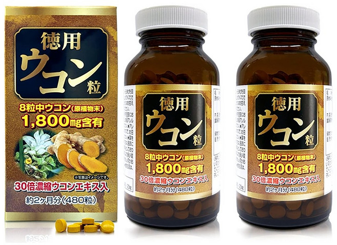 강황정 480정 대용량 30배 농축 강황추출분말 함유, 2개, 120g