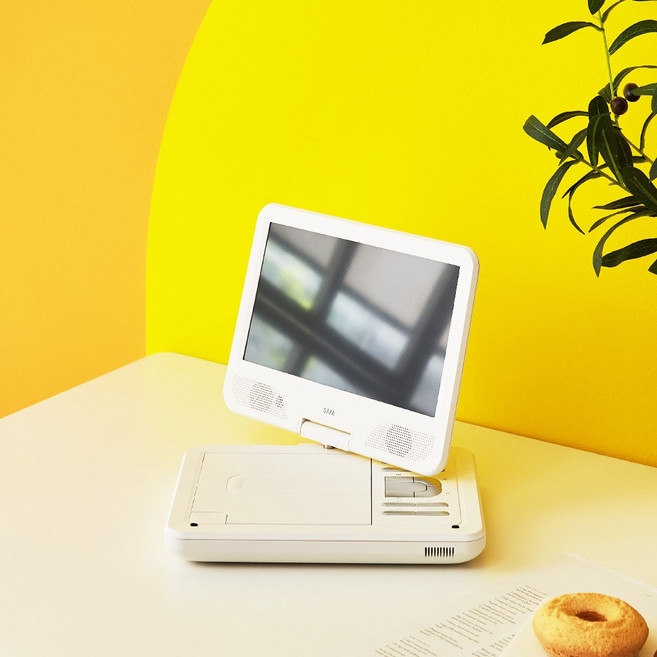 사파 DV100 휴대용 무선 DVD플레이어 블루투스 탁상용 리모컨 포함