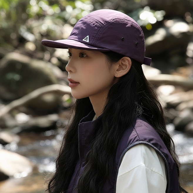 (남/녀) 숏캡 속건 트레일 러닝 모자 짧은챙 등산 운동 볼캡 숏챙 모자, 퍼플, 1개