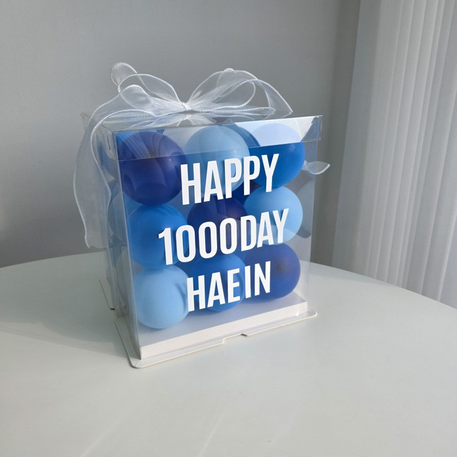 이벤트홀릭 DIY 벌룬박스 자유레터링 생일풍선파티용품, 1개, 04.블루믹스