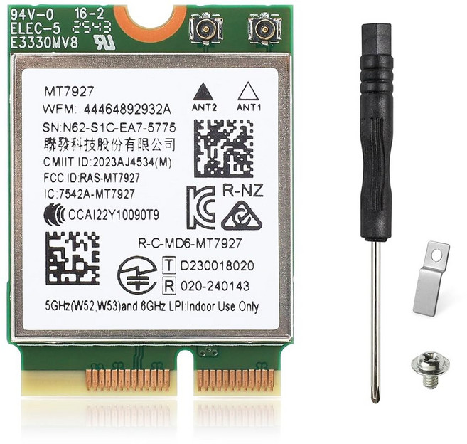 EDUP WIFI 7 카드 BE6500 M.2 /5G 5.4 OFDMA 카드 2230 블루투스 WI-FI 6G 노트북용 무선 트라이밴드 802.11B /2.4GHZ 네트워크, WiFi 7 Card BE9300