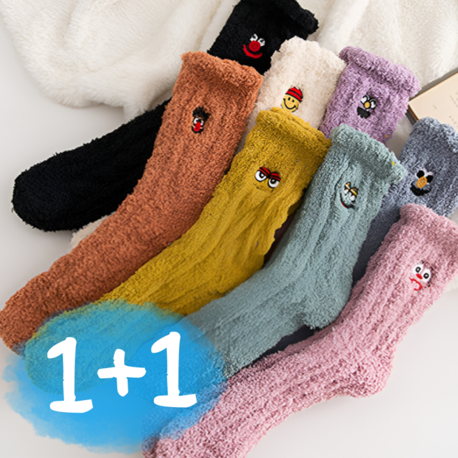 1+1 겨울 꾸러기 롱 수면양말 8종 [패션 니트 양털 수족냉증 여성 여자 두꺼운 극세사 따뜻한 수면양말삭스]