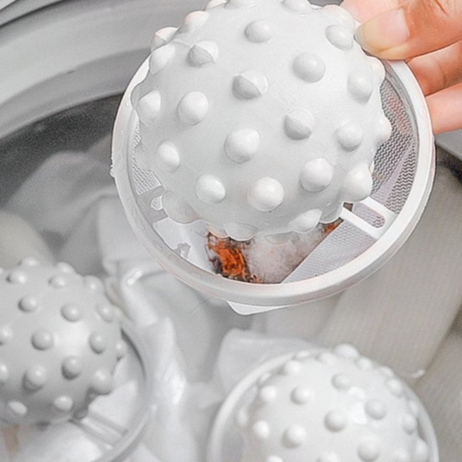 세탁볼 먼지 제거 엉킴 방지 빨래 세탁기 거름망 2in1 청소, 1개, GT No.01 도깨비 세탁볼 화이트