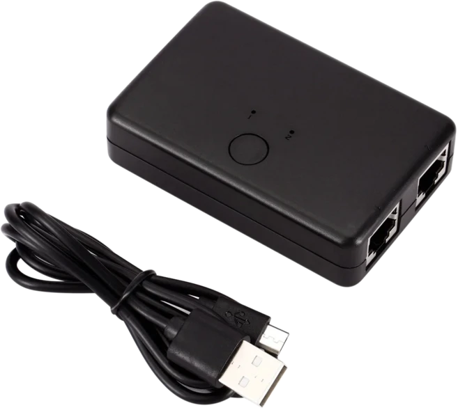 호환 2포트 100Mbps 네트워크 스위치 RJ45 LAN 이더넷 스위처 2 In 1 Out 1 In 2 Out PC용 USB 케이블 포함
