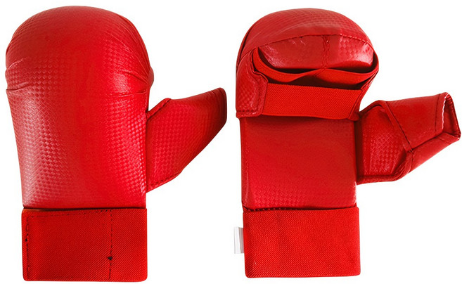 청소년 인체공학적 권투 장갑 PU 가죽 가라테 두꺼운 태권도 보호대 패드 미끄럼 방지 킥복싱, 02 Red, 02 S, 01, 1개, 1. Red